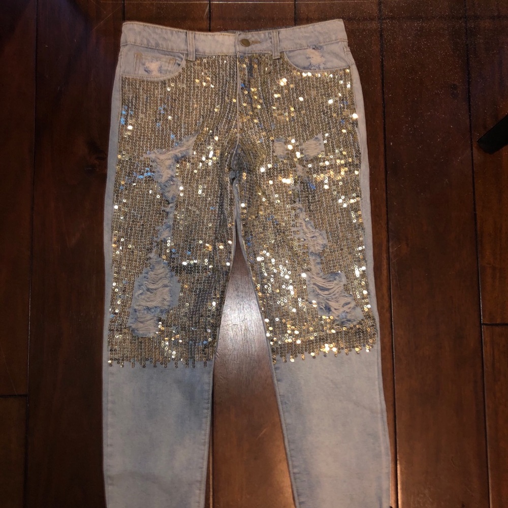 Sparkle Cuff Jeans